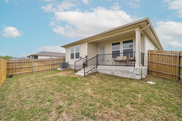 249 Calgary Ln, San Marcos, TX 78666 - rear view of house featuring cooling unit