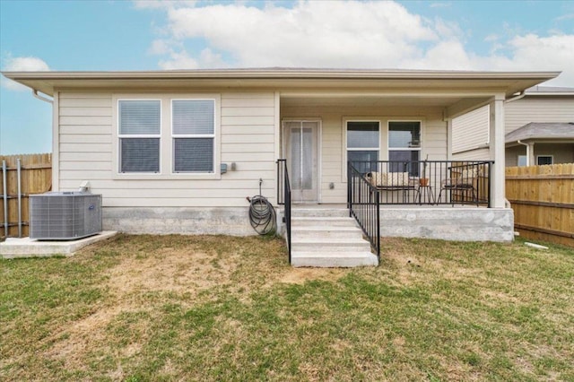 249 Calgary Ln, San Marcos, TX 78666 - view of front facade featuring cooling unit and covered porch