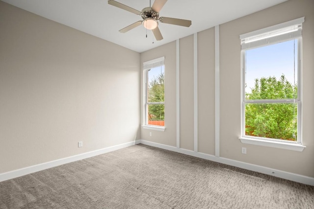 6009 Empresa Dr, Austin, TX 78738 - empty room featuring baseboards, carpet, and ceiling fan