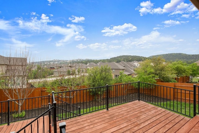 6009 Empresa Dr, Austin, TX 78738 - wooden deck featuring a fenced backyard and a residential view