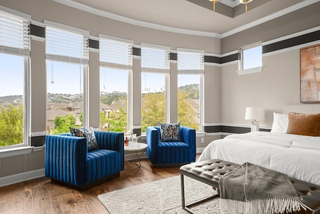 6009 Empresa Dr, Austin, TX 78738 - bedroom with wood finished floors and ornamental molding