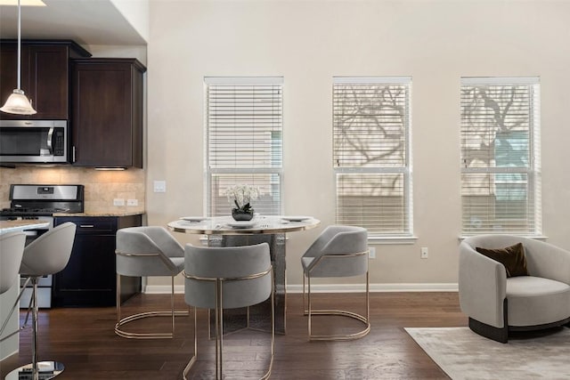 7709 Menchaca Rd Unit 35, Austin, TX 78745 - dining space with dark wood finished floors and baseboards