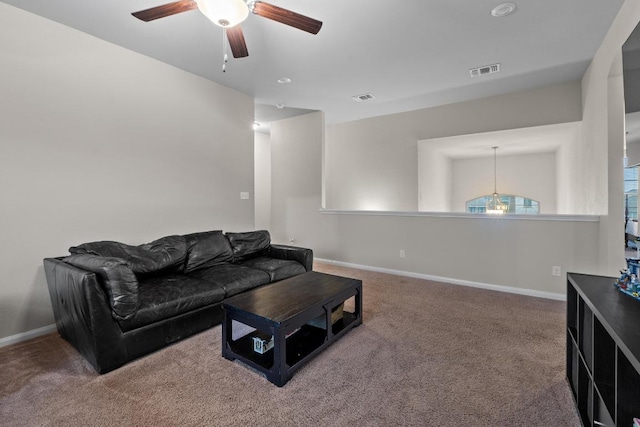 1806 Ashburn Dr, Temple, TX 76502 - living area with a ceiling fan and carpet