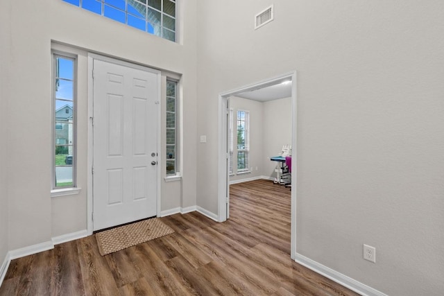 1806 Ashburn Dr, Temple, TX 76502 - entrance foyer with wood finished floors and a high ceiling