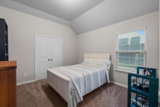 1806 Ashburn Dr, Temple, TX 76502 - carpeted bedroom with vaulted ceiling and a closet