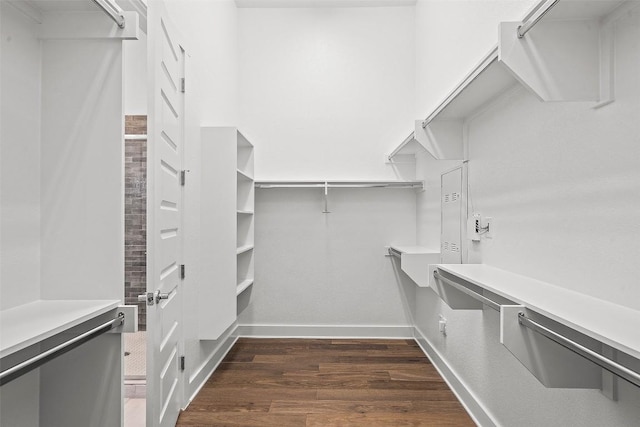 6020 Sendero Hills Pkwy, Austin, TX 78724 - walk in closet featuring dark wood-style flooring
