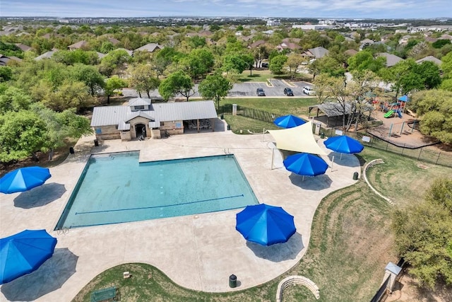 pool featuring fence