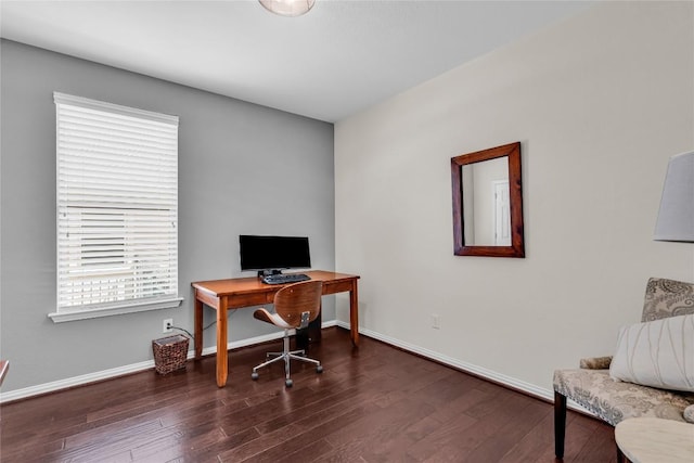 3925 Good Night Trl, Leander, TX 78641 - home office with dark wood finished floors and baseboards