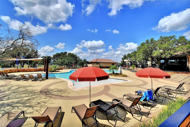 3925 Good Night Trl, Leander, TX 78641 - community pool with a patio