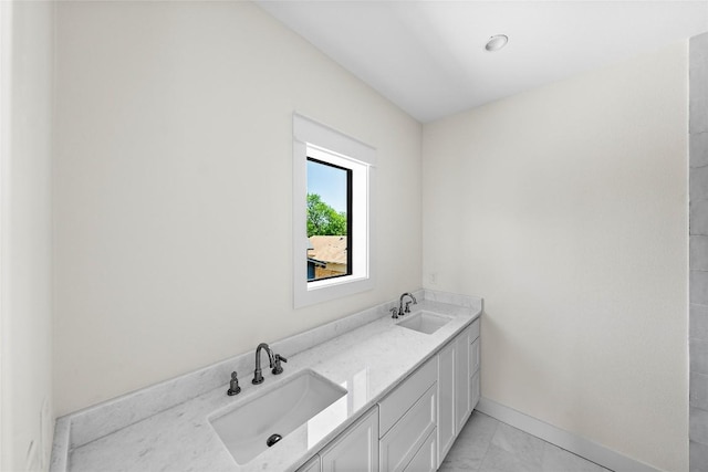 3306 Larry Ln Unit B, Austin, TX 78722 - full bath with marble finish flooring and double vanity