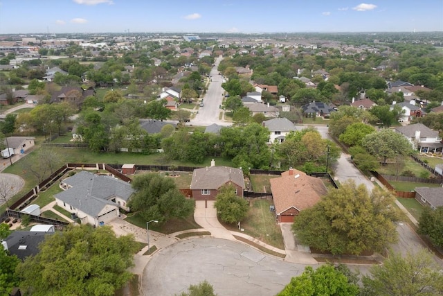 aerial view with a residential view