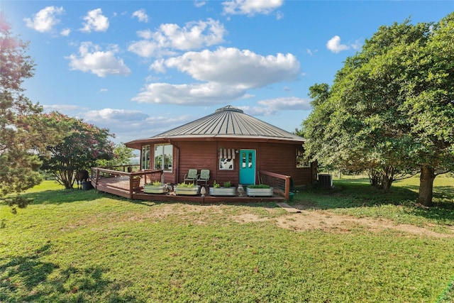 view of outdoor structure featuring central AC