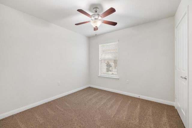 839 Salado Creek Ln, Georgetown, TX 78633 - interior space featuring carpet floors, a ceiling fan, and baseboards