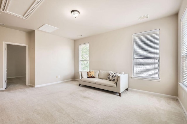 2920 Agave Loop, Round Rock, TX 78681 - living area with attic access and light carpet