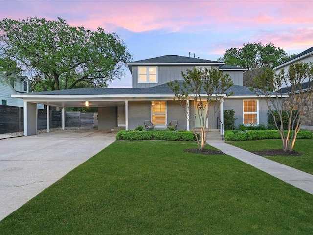 2517 Exposition Blvd, Austin, TX 78703 - traditional home featuring driveway, a carport, and a yard