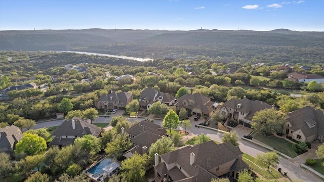 bird's eye view with a mountain view and a residential view