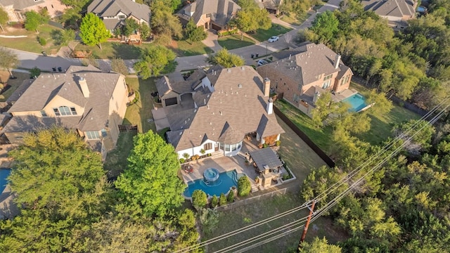 aerial view with a residential view