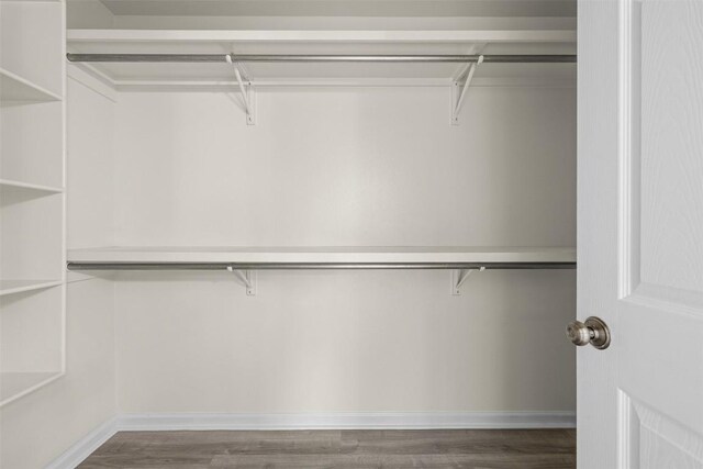 spacious closet with wood finished floors