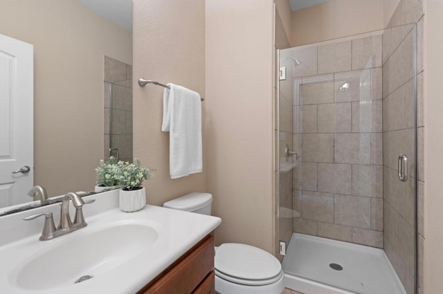 17920 Silent Harbor Loop, Pflugerville, TX 78660 - bathroom with toilet, vanity, and a shower stall