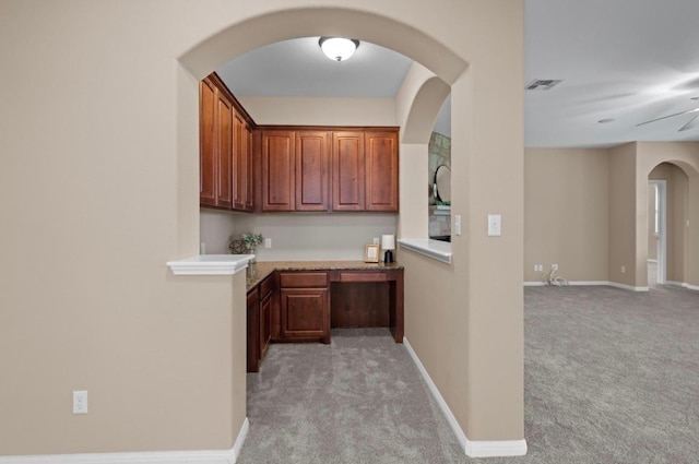 17920 Silent Harbor Loop, Pflugerville, TX 78660 - bar with light carpet, baseboards, and arched walkways