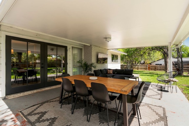 10100 Dobbin Dr, Austin, TX 78748 - view of patio / terrace with french doors and outdoor dining area