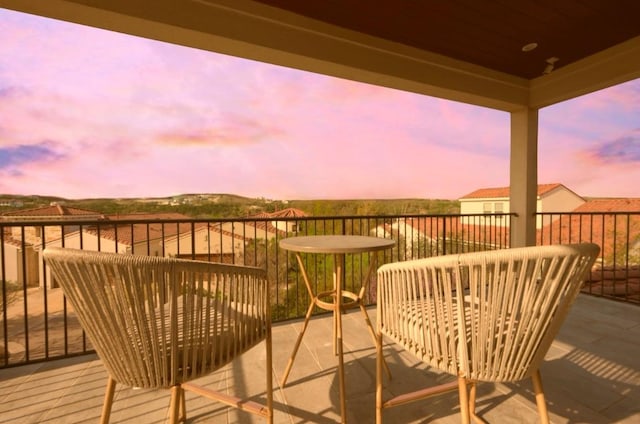 12113 Beautybrush Dr, Austin, TX 78738 - view of balcony at dusk