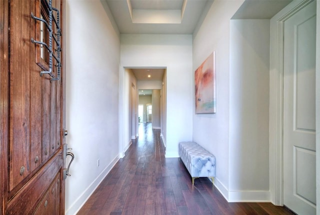 12113 Beautybrush Dr, Austin, TX 78738 - corridor with dark wood-style floors