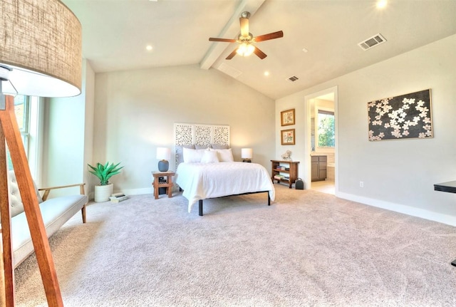 12113 Beautybrush Dr, Austin, TX 78738 - carpeted bedroom featuring ensuite bath and a ceiling fan