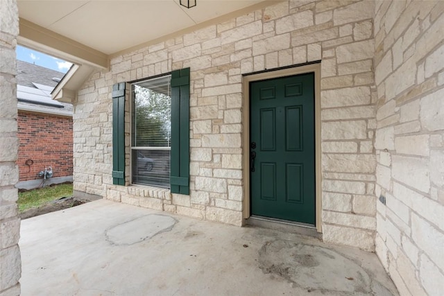 4009 Veiled Falls Dr, Pflugerville, TX 78660 - doorway to property with stone siding