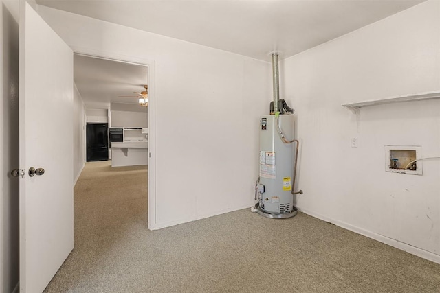utility room with gas water heater