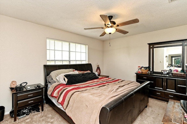 1306 Daytona Dr, Austin, TX 78733 - bedroom featuring light carpet, a textured ceiling, and ceiling fan