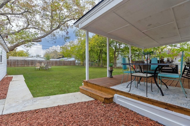904 Fisher St, Taylor, TX 76574 - deck with outdoor dining space and a fenced backyard