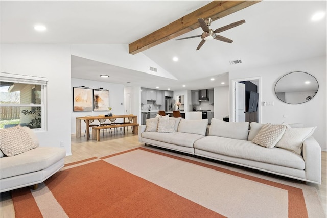 6809 Lunar Dr, Austin, TX 78745 - living area with recessed lighting, ceiling fan, and light wood-type flooring