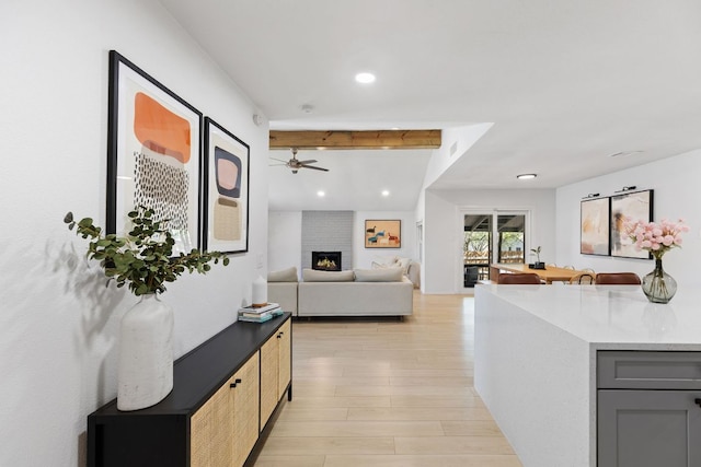 6809 Lunar Dr, Austin, TX 78745 - hall featuring light wood-type flooring and recessed lighting