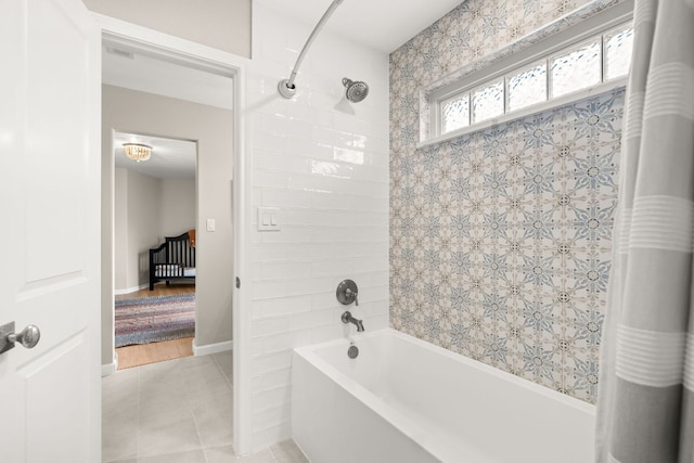 4004 Cloudy Ridge Rd, Austin, TX 78734 - full bath featuring shower / bathtub combination with curtain and tile patterned floors