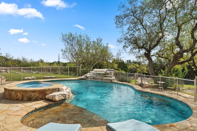 4004 Cloudy Ridge Rd, Austin, TX 78734 - view of pool with a pool with connected hot tub and view of wooded area