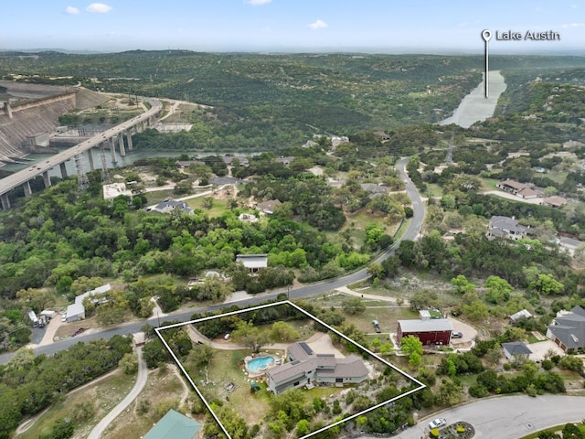 4004 Cloudy Ridge Rd, Austin, TX 78734 - aerial view of property's location with property parcel outlined