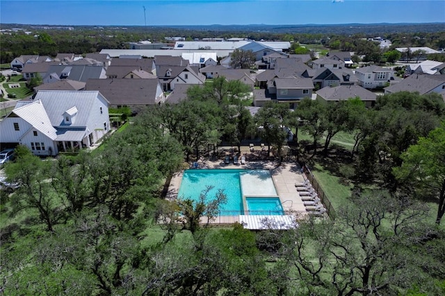 bird's eye view with a residential view