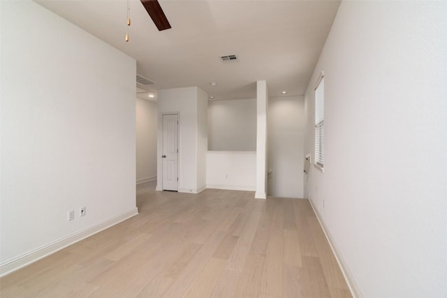 6108 Whipple Way, Austin, TX 78745 - empty room with light wood-type flooring, ceiling fan, and recessed lighting