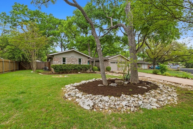 8702 Willowick Dr, Austin, TX 78759 - view of front of property with stone siding, concrete driveway, and an attached garage