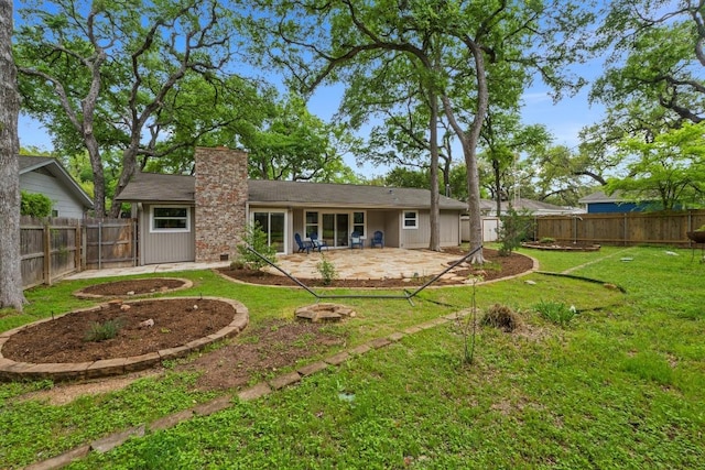 8702 Willowick Dr, Austin, TX 78759 - rear view of property with a patio area, a chimney, and a fenced backyard