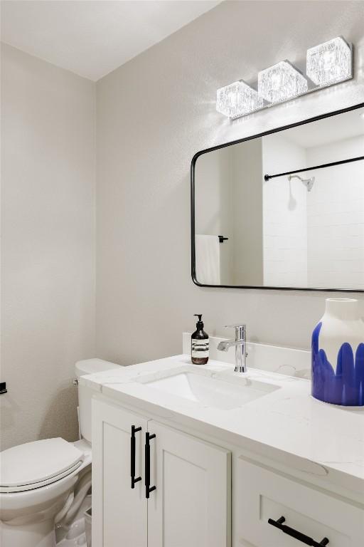 bathroom with toilet and vanity