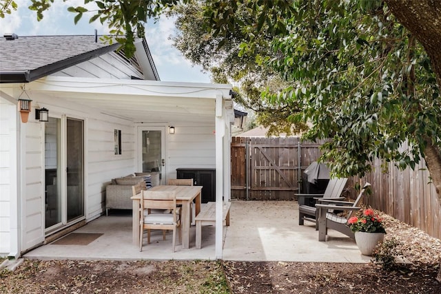 view of patio with a fenced backyard