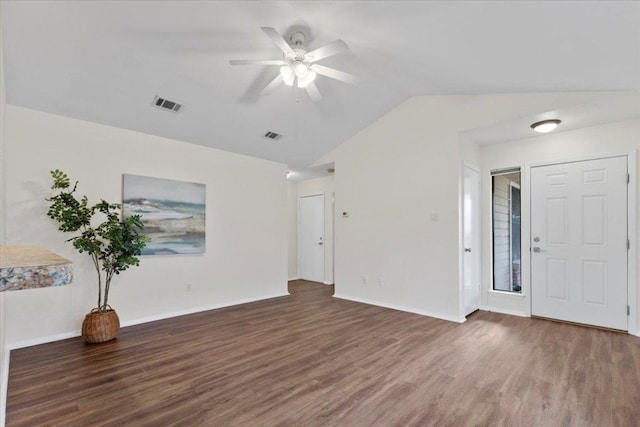 12301 Furrow Cv Unit B, Austin, TX 78753 - unfurnished room with vaulted ceiling, wood finished floors, and a ceiling fan