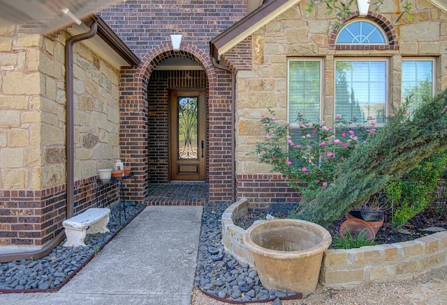 5617 Rio Chama Cv, Austin, TX 78738 - property entrance with brick siding and stone siding