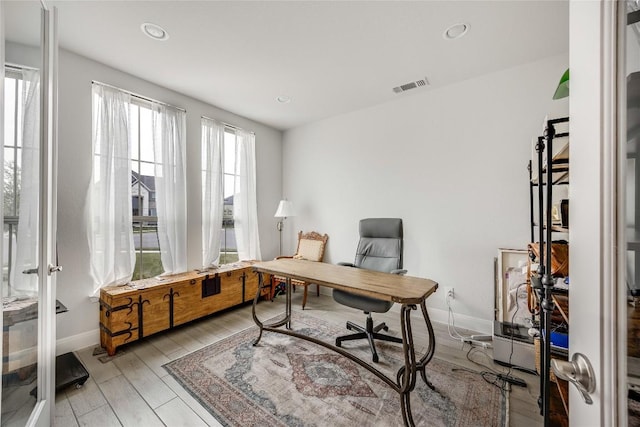 104 Trans Pecos Ct, Georgetown, TX 78628 - office space featuring light wood-type flooring and recessed lighting