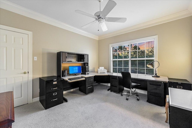 8001 Bell Mountain Dr, Austin, TX 78730 - office space with ornamental molding, light colored carpet, and a ceiling fan
