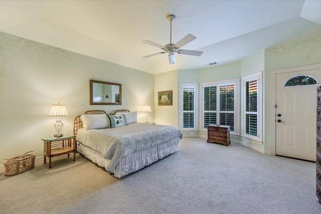 8001 Bell Mountain Dr, Austin, TX 78730 - carpeted bedroom with baseboards and a ceiling fan