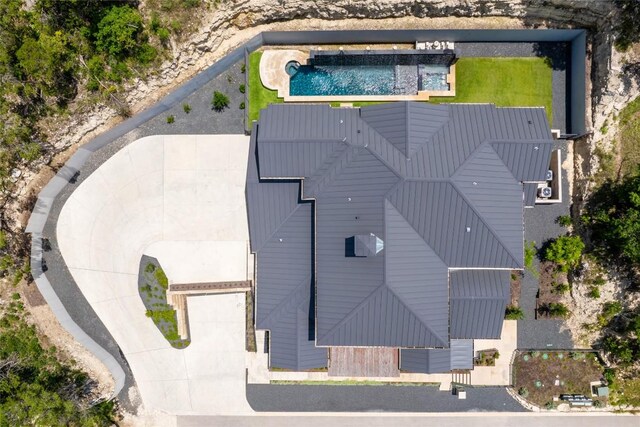 2701 Toro Canyon Rd Unit B, Austin, TX 78746 - aerial view of property and surrounding area featuring a pool area