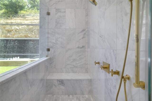 2701 Toro Canyon Rd Unit B, Austin, TX 78746 - full bathroom with a marble finish shower